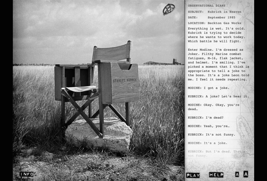 Full Metal Jacket Diary Stanley Kubrick's director chair