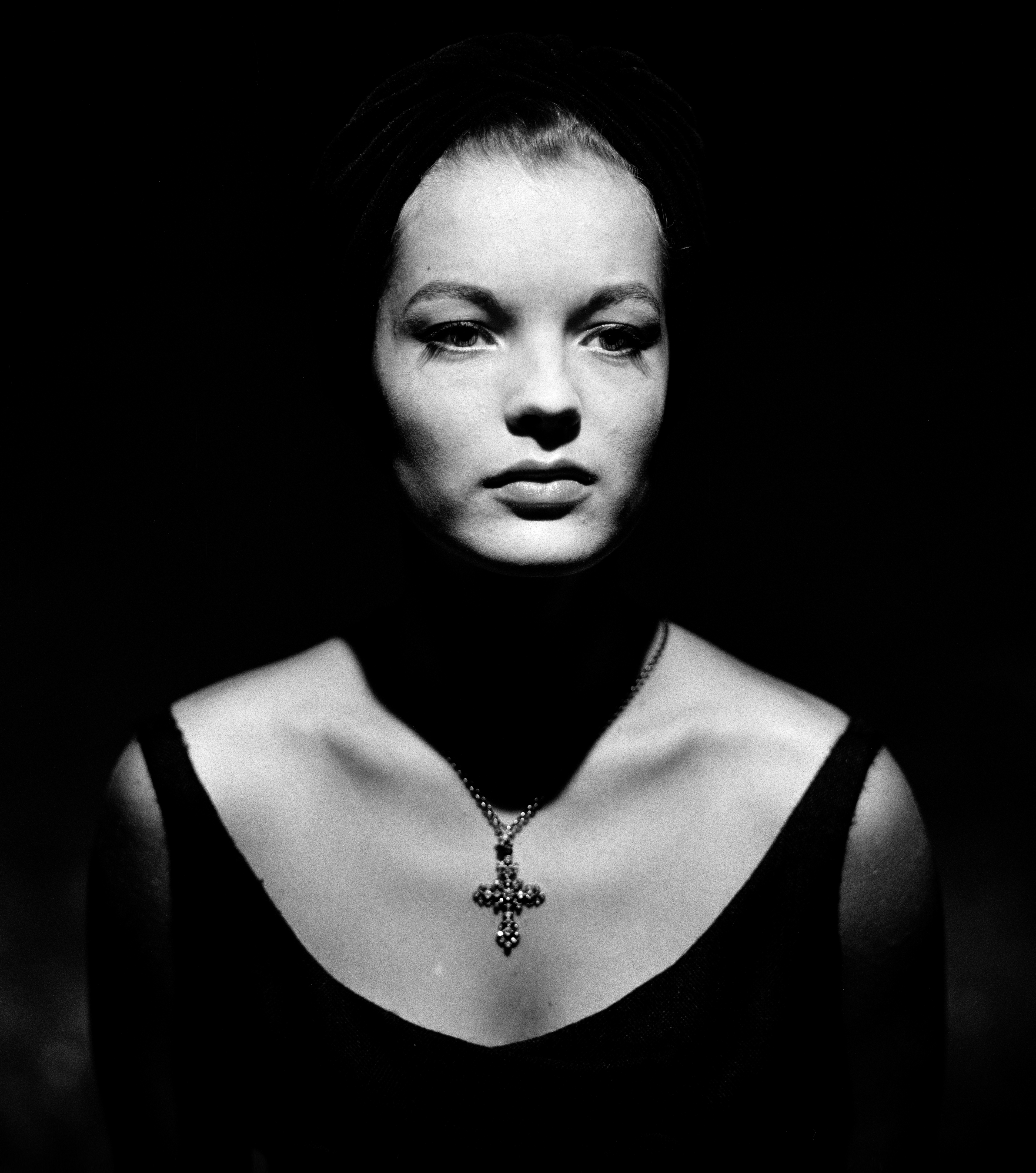 Romy Schneider with cross by F.C. Gundlach