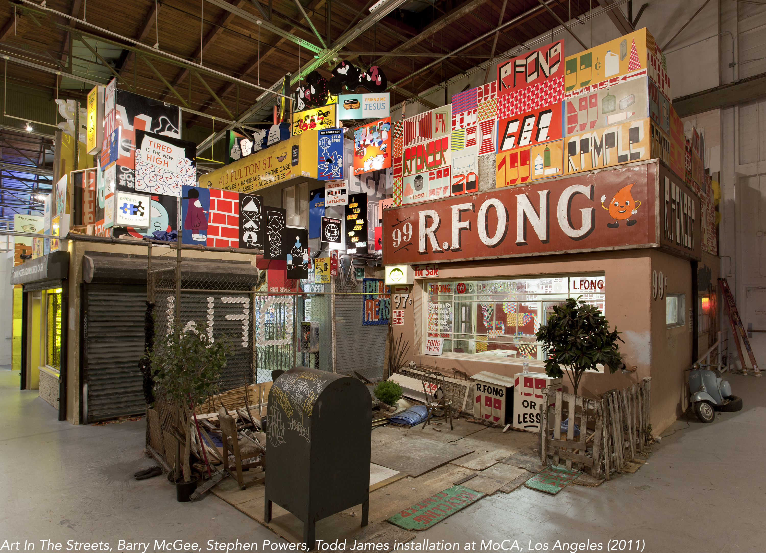 Art In The Streets, Barry McGee, Stephen Powers, Todd James installation at MoCA, Los Angeles (2011)